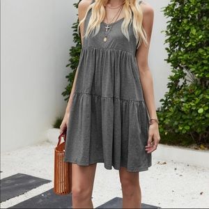 Ruffle Hem Solid Cami Dress